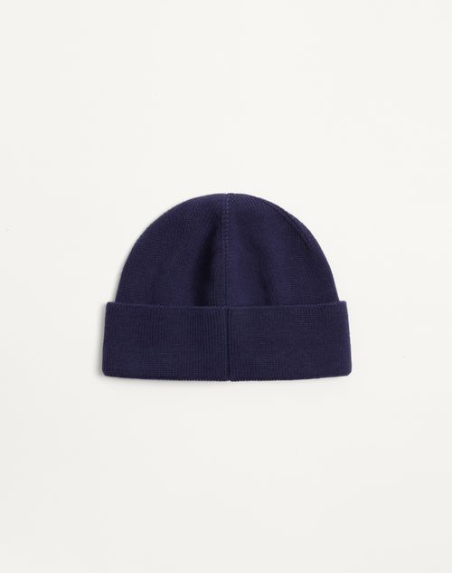 Valentino Garavani - Chez Valentino Knitted Wool Beanie - Blue - Man - Hats And Gloves
