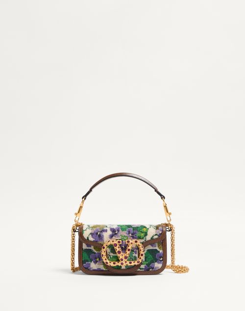 Valentino Garavani Garavani Locò Small Embroidered Shoulder Bag With Jewel Logo Woman Multicolour Un In Multicolor