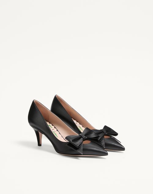 Valentino Garavani - ボウワウ キッドスキン パンプス 65mm - ブラック - ウィメンズ - パンプス