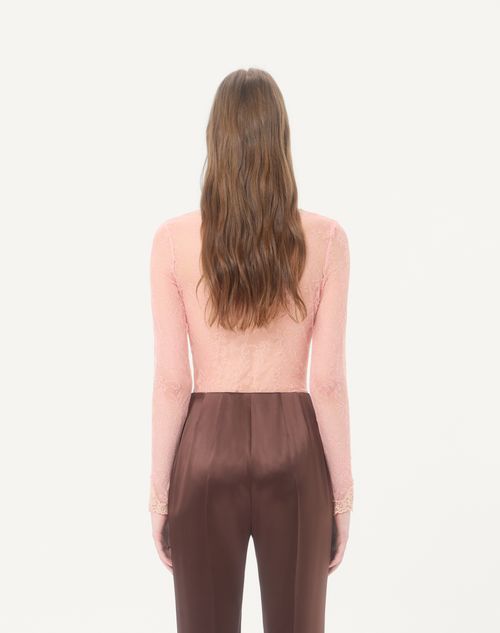 Valentino - Stretch Lace Bodysuit - Pink - Woman - Shirts And Tops