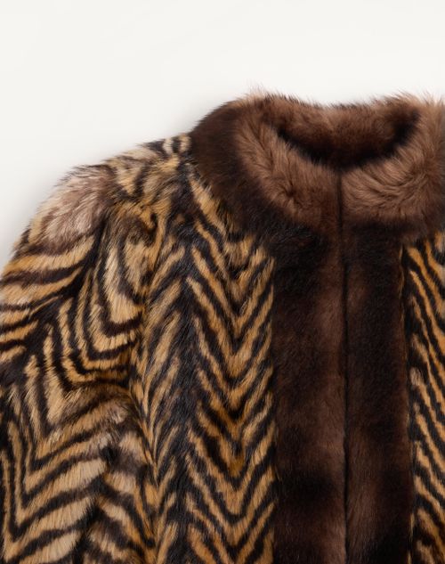 Valentino - Valentino Shearling Caban - Beige/brown - Woman - Coats And Outerwear