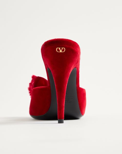 Valentino Garavani - Marie A Velvet Slide Sandal 105mm - Rosso Valentino - Woman - Sandals