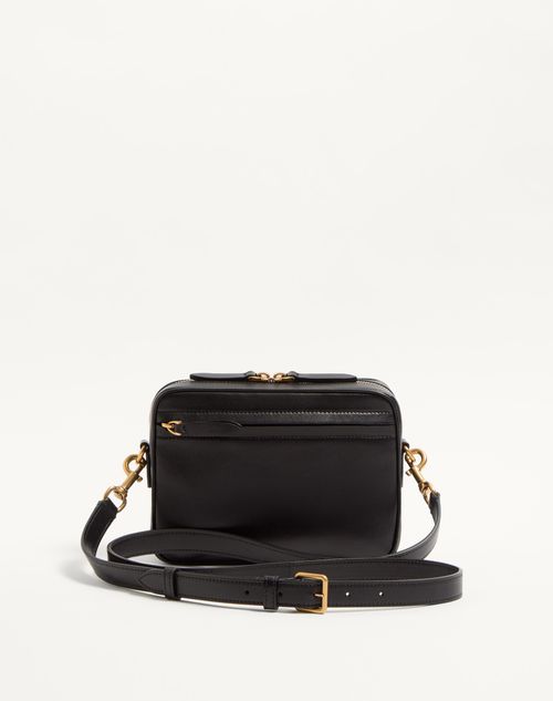 Valentino Garavani - Valentino Garavani Viva Superstar Nappa Leather Crossbody Bag - Black/spice - Man - Shoulder Bags