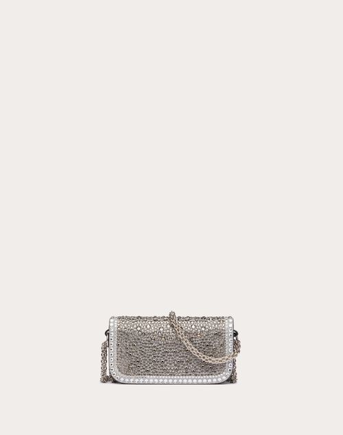 Valentino Garavani - Borsa Piccola A Spalla Valentino Garavani Locò Con Strass - Crystal - Donna - Borse A Spalla