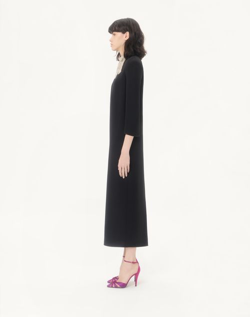Valentino - Cady Couture Embroidered Dress - Black/silver - Woman - Dresses