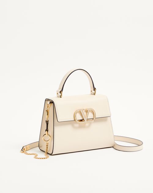 Valentino Garavani - Small Vsling Handbag With Jewel Logo - Light Ivory - Woman - Top Handle Bags