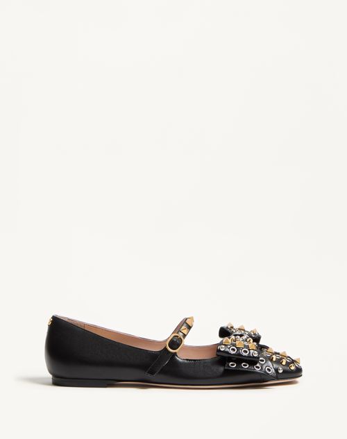 Valentino Garavani Leather Ballerinas With Stud Detailing In Multi