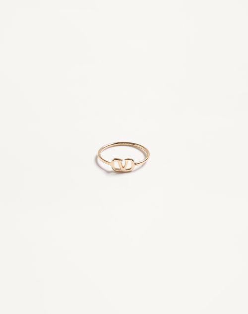 Valentino Garavani Vlogo Signature Metal Ring Woman Gold 9