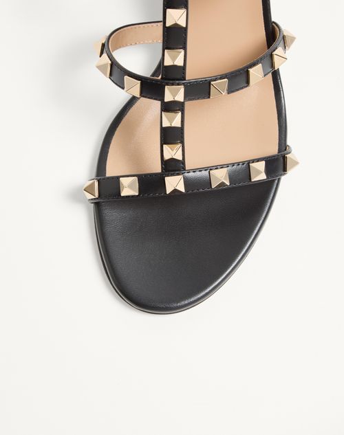 Valentino Garavani - Rockstud Calfskin Leather Slide Sandal 60 Mm - Black - Woman - Sandals