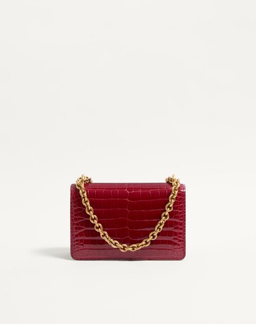 Valentino Garavani - Valentino Garavani Vain Small Shoulder Bag In Crocodile Leather - Red - Woman - Shoulder Bags