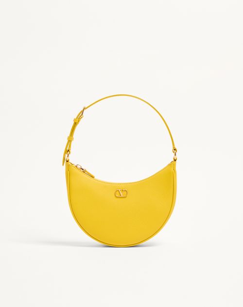 Valentino Garavani - Vlogo Signature Mini Hobo Bag In Grainy Calfskin - Yellow - Woman - Shoulder Bags