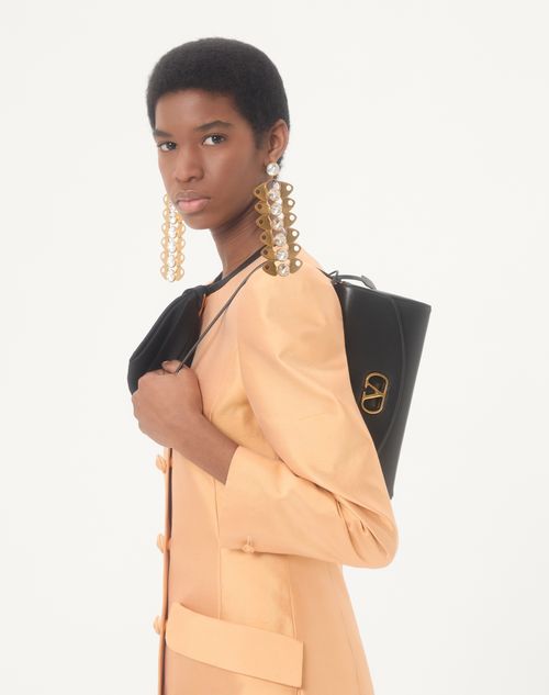 Valentino Garavani - Valentino Garavani Devain Small Nappa Shoulder Bag - Black - Woman - Shoulder Bags