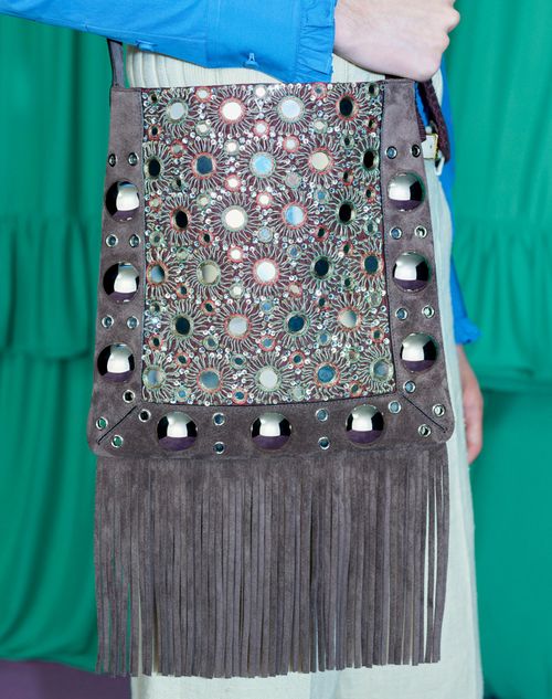 Valentino Garavani - Valentino Garavani Nellcôte Embroidered Shoulder Bag - Testa Di Moro - Man - Shoulder Bags