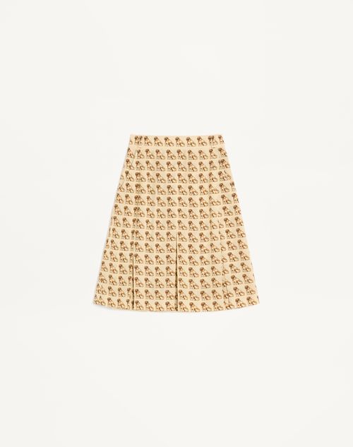 Valentino - Crepe De Chine Skirt With Petit Charles Print - Birch/multicolour - Woman - Skirts