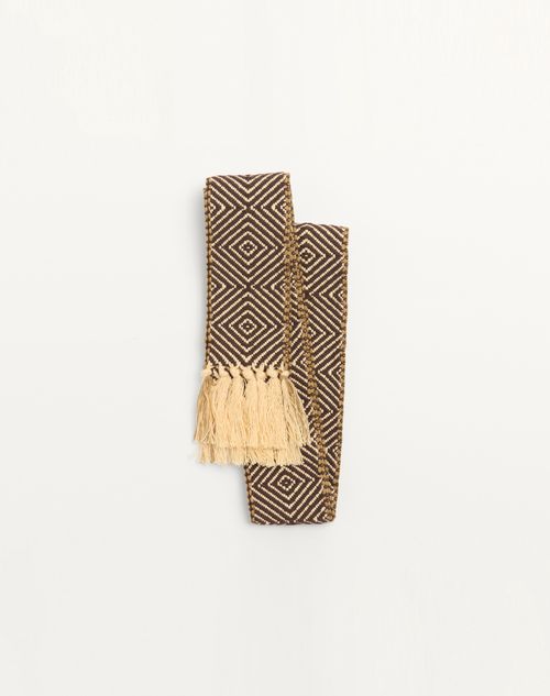 Valentino Garavani - Antibes Cotton Scarf With Fringe - Ivory/brown - Man - Soft Accessories