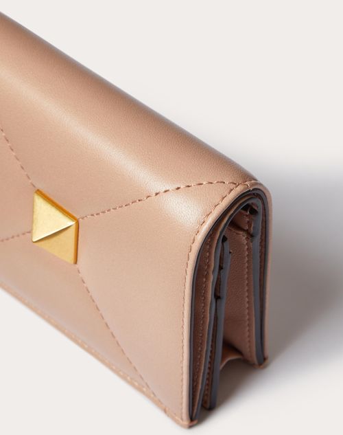 Valentino Garavani - Small Nappa Roman Stud Wallet - Rose Cannelle - Woman - Wallets And Small Leather Goods