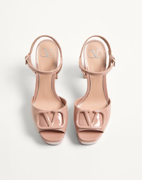 Valentino Garavani - Vlogo Signature Patent Leather Platform Sandal 115mm - Rose Cannelle - Woman - Sandals