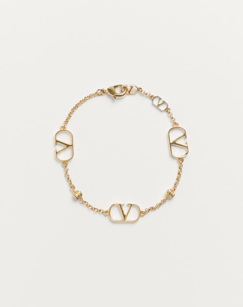 Valentino Garavani Vlogo Signature Metal Bracelet Woman Gold M In Gold