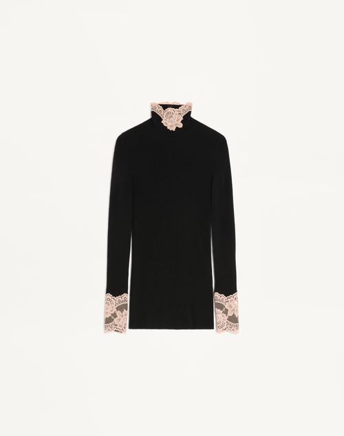 Valentino - Cashmere Jumper - Black/rose Dust - Woman - Knitwear