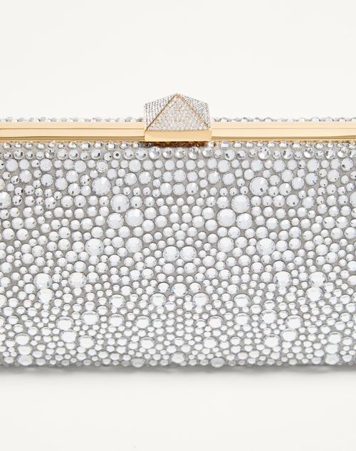 Valentino Garavani - Carry Secrets Rhinestone Minaudiere - Crystal - Woman - Clutches