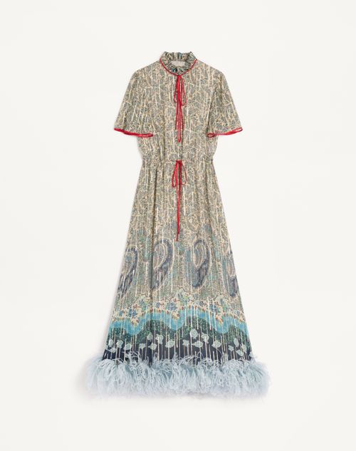Valentino Pekin Midi Dress With Voyage Imaginaire Paisley Woman Multicolour 48