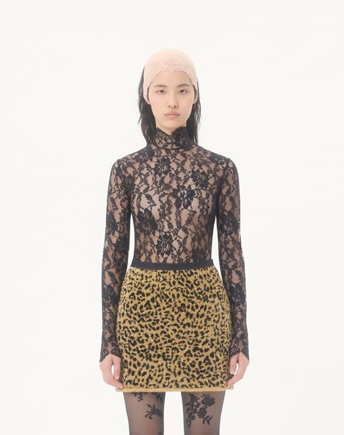 Valentino - Floral Lace Body - Black - Woman - Shirts And Tops