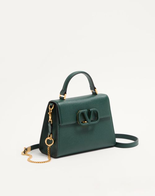 Valentino Garavani - Small Vsling Grainy Calfskin Handbag - English Green - Woman - Top Handle Bags