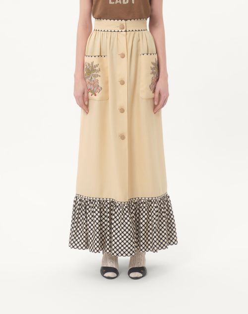 Valentino - Long Embroidered Skirt - Birch/multicolour - Woman - Skirts
