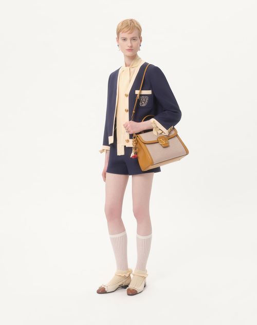 Valentino - Crepe Couture Jacket - Indigo/birch - Woman - Jackets And Blazers