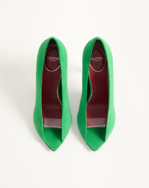 Valentino Garavani - Open Toe Révélé Suede Pumps 105mm - Mint - Woman - Pumps And Slingbacks