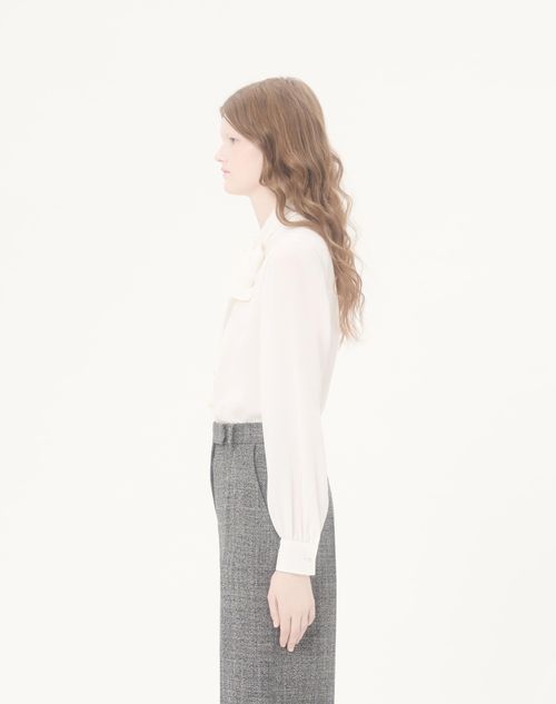 Valentino - Crepe De Chine Shirt - Ivory - Woman - Shirts & Tops