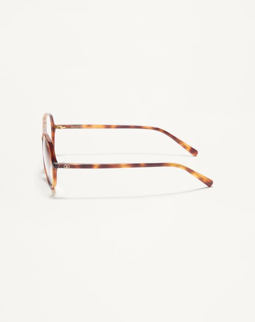 Valentino - Runde Acetat-brille - Havana - Unisex - Sonnenbrillen