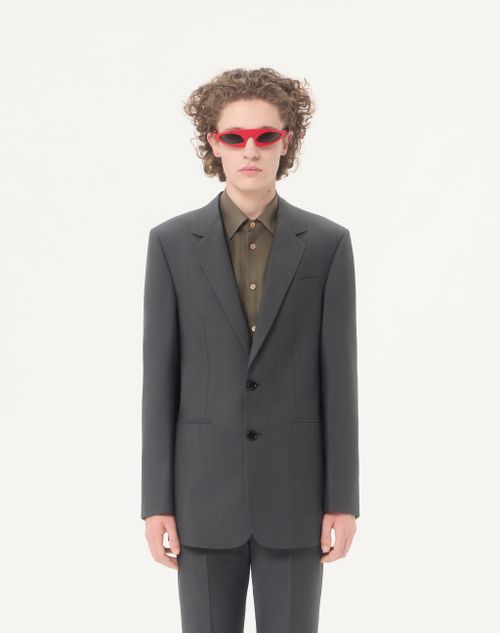 Valentino - Valentino Single-breasted Wool Jacket - Dark Grey - Man - Coats And Blazers