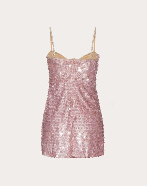 Valentino - Tulle Illusione Embroidered Dress - Pink - Woman - Dresses