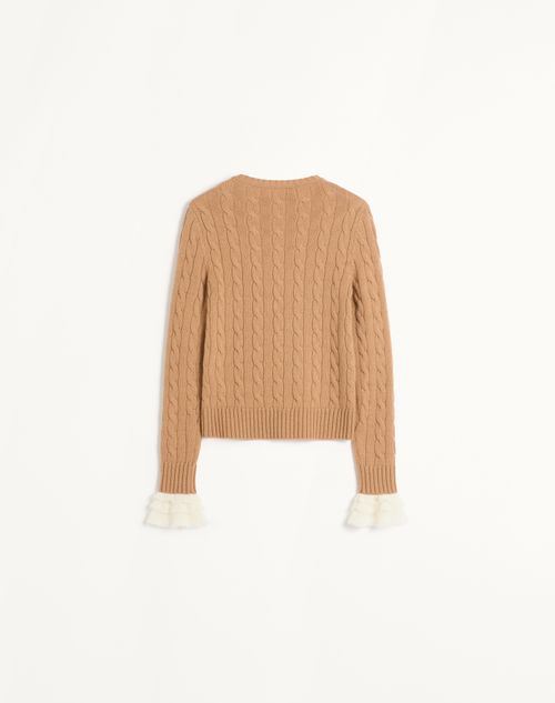 Valentino - Cashmere Sweater - Camel/ivory - Woman - Knitwear