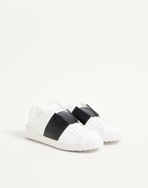 Valentino Garavani - Calfskin Open Sneaker - White/ Black - Man - Sneakers