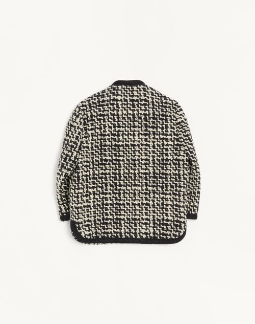 Valentino - Wool Tweed Shirt Jacket - Ivory/black - Man - Outerwear