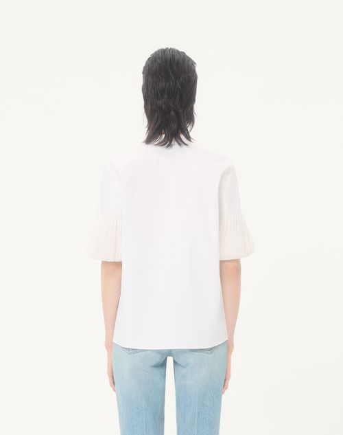 Valentino - Embroidered Cotton Popeline Shirt - White - Woman - Shirts And Tops