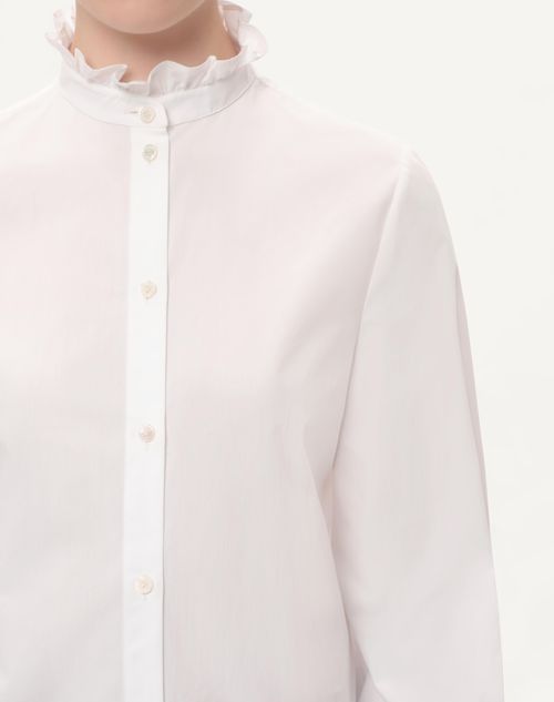Valentino - Cotton Popeline Shirt - White - Woman - Shirts And Tops