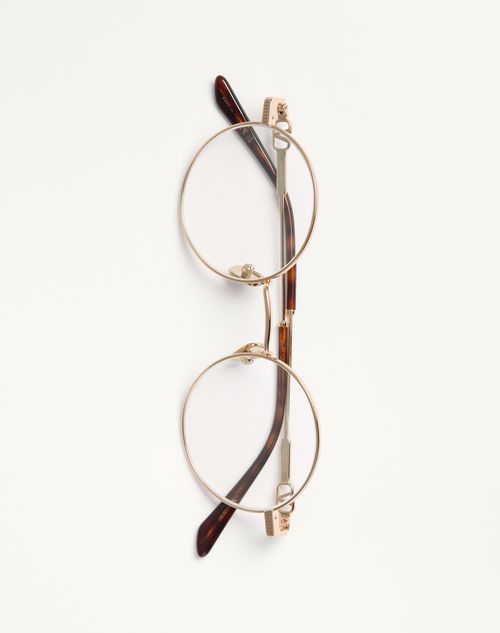 Valentino - Round Metal Frame - Gold - Unisex - Eyewear