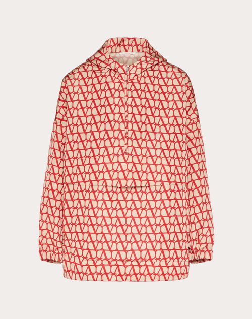 Valentino - SILK FAILLE ANORAK WITH ALL-OVER TOILE ICONOGRAPHE PRINT - Beige/red - Man - Outerwear
