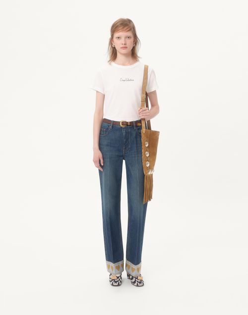 Valentino - Cotton T-shirt - Ivory - Woman - T-shirts And Sweatshirts