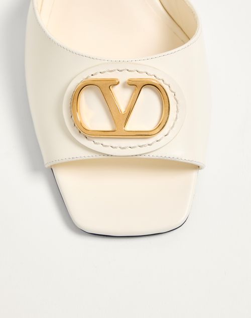 Valentino Garavani - Vlogo Signature Slide Sandal In Calfskin 60mm - Ivory - Woman - Sandals