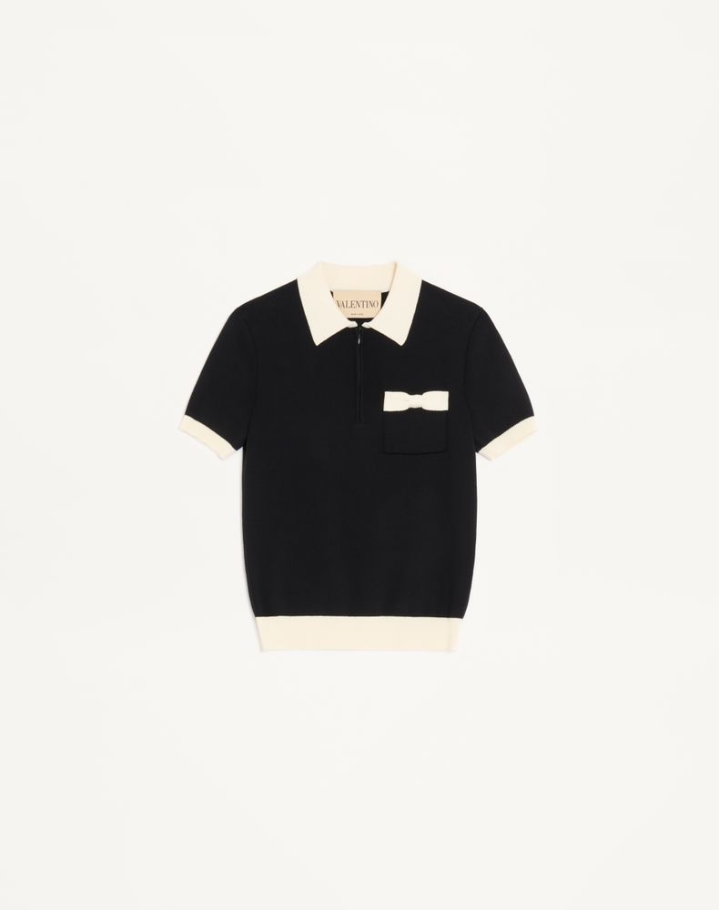 Valentino Donna Nero/Latte Maglia In Cotone Xs