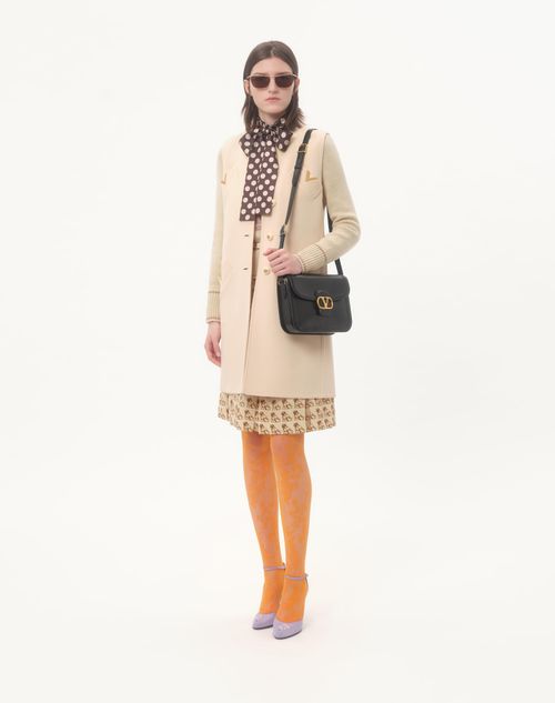 Valentino - Compact Drap Gilet - Birch - Woman - Coats And Outerwear