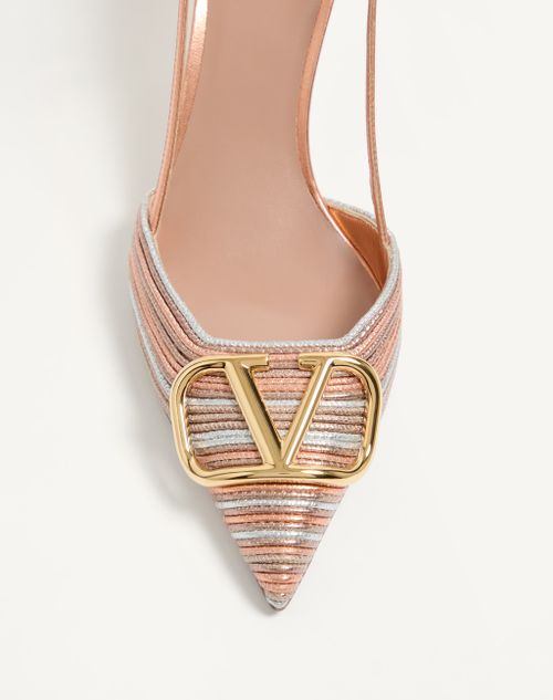 Valentino Garavani - Vロゴ シグネチャー メタリックコルネリーエンブロイダリー スリングバック パンプス 80mm - マルチカラー - ウィメンズ - パンプス & スリングバック