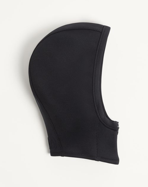 Valentino Vlogo Signature Knit Hoodie With Zip In Brown