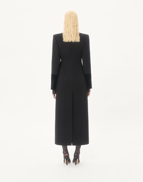Valentino - Compact Drap Coat - Black - Woman - Coats And Outerwear