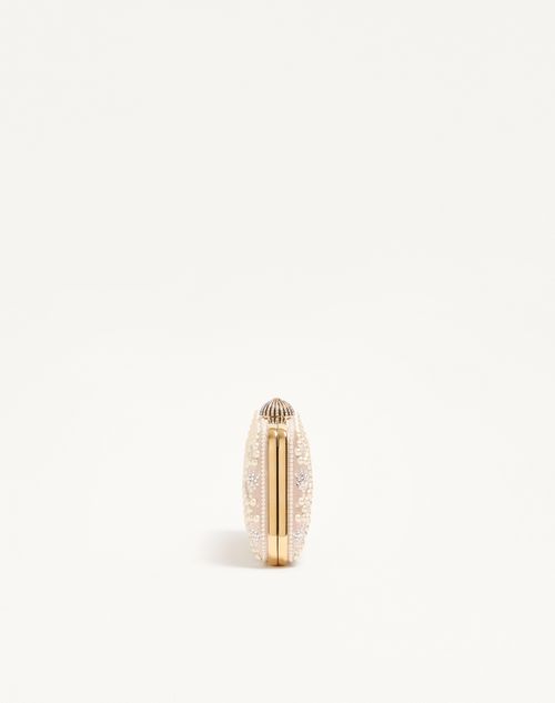 Valentino Garavani - Minaudiere Valentino Garavani Carry Secrets In Raso Con Perle E Strass - Skin/crystal - Donna - Pochette