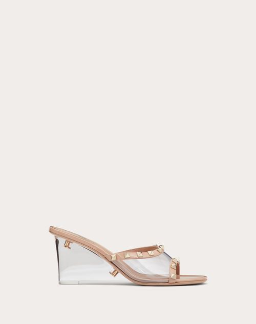 Valentino Garavani Rockstud Slide Sandal In Transparent Polymer